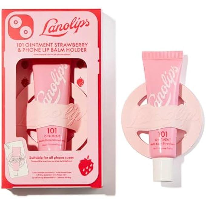 Lanolips 101 OINTMENT STRAWBERRY & PHONE LIP BALM HOLDER - 10G - Image 1
